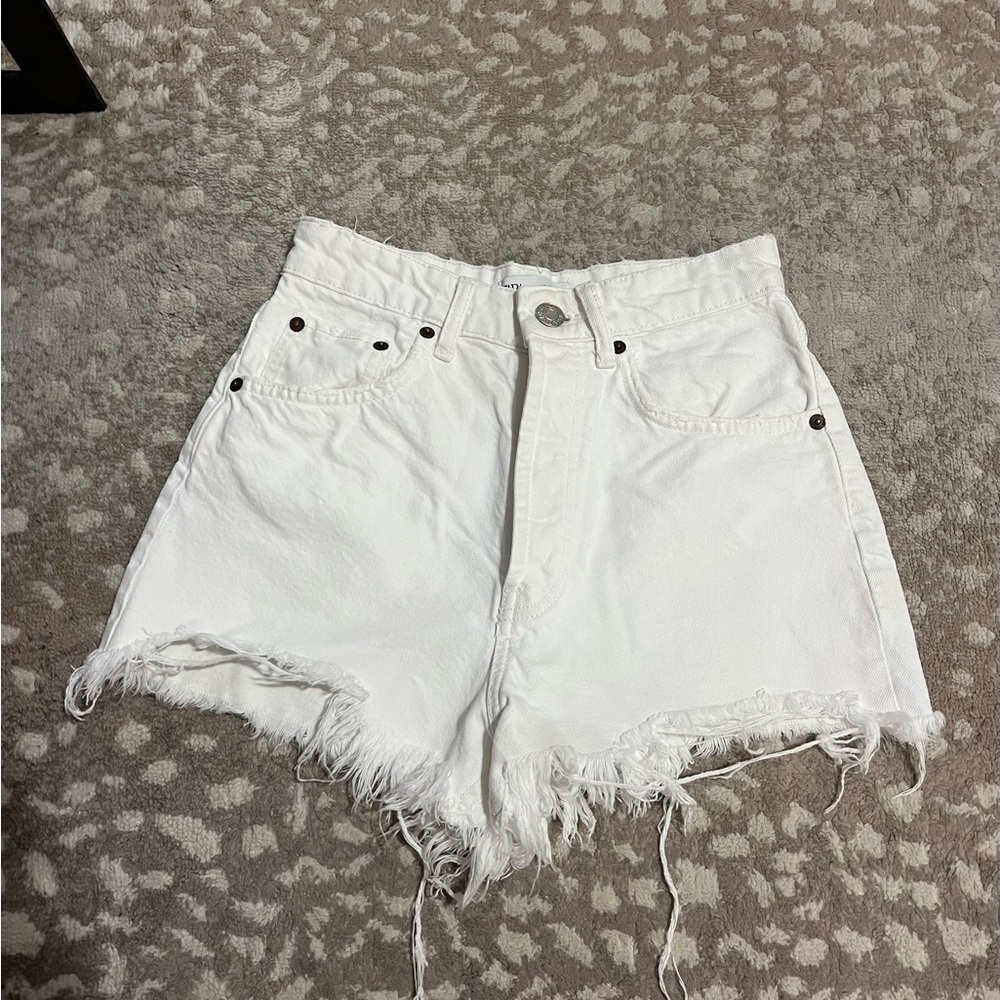 ZARA white denim shorts